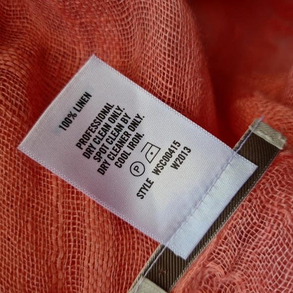 Country Road Elegant 100% Linen Coral Scarf Shawl Wrap - Picture 8 of 9